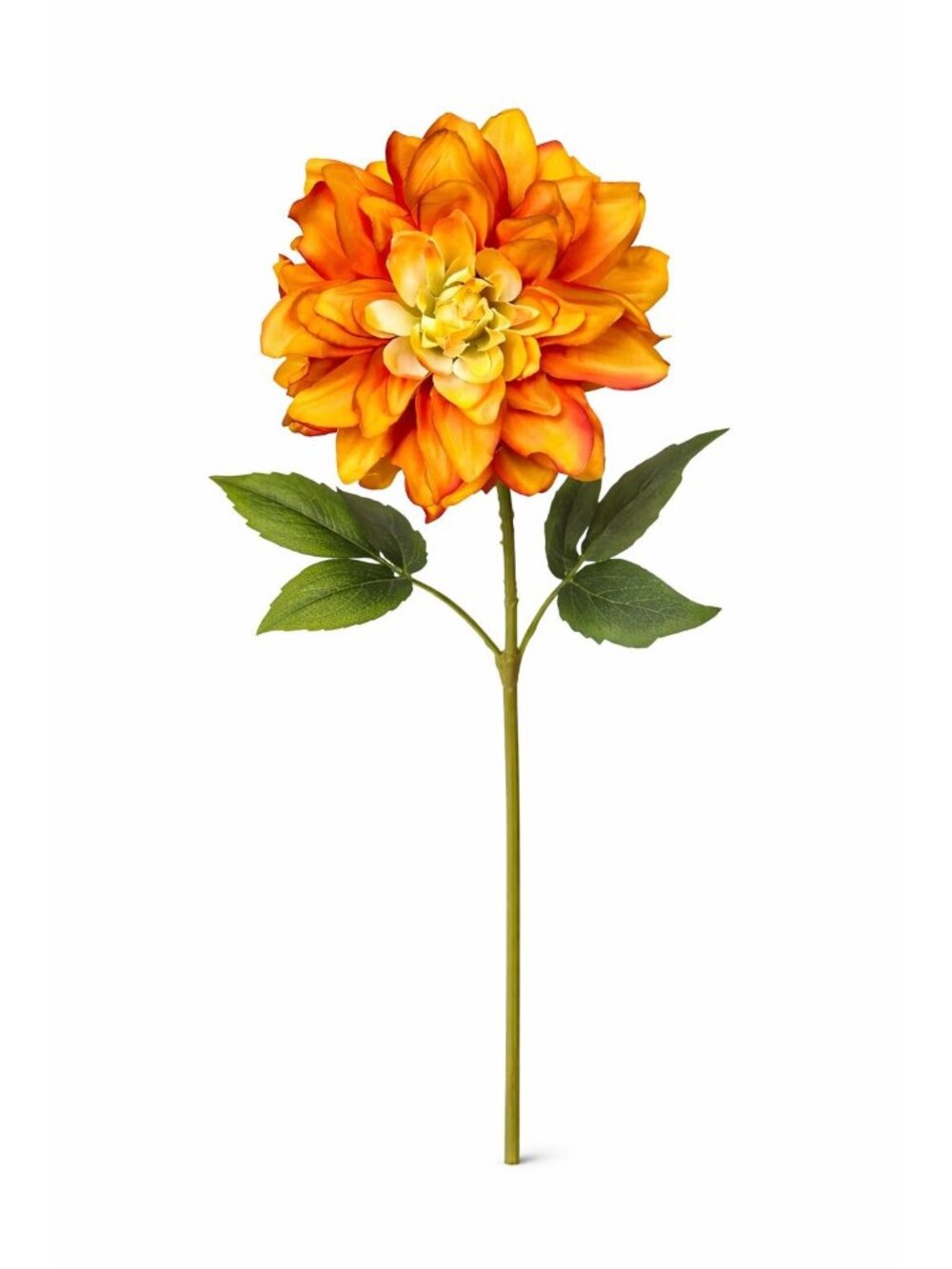 Orange Dahlia Stem Faux Flower 24 Inch 5 Inch Bloom Autumn Dahlia Fall Floral Ar